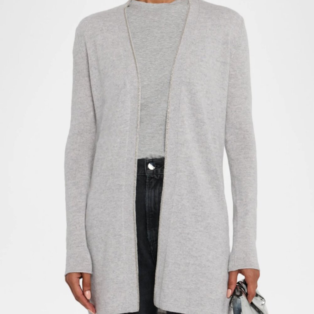 Neiman Marcus Cashmere Collection Duster Cardigan with Chain Detail Size Large